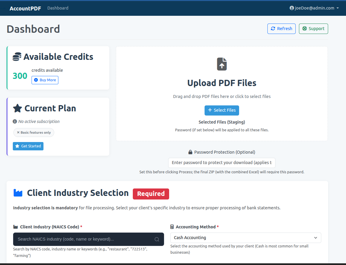 AccountantPDF Dashboard